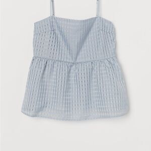 H&M Slate Blue Flared Peplum Style Tank Top Size Large EUC